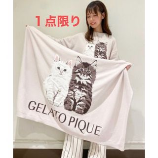 ジェラートピケ(gelato pique)のジェラート ピケ　ツインキャット　ジャガードブランケット　ピンク　PNK★新品(毛布)