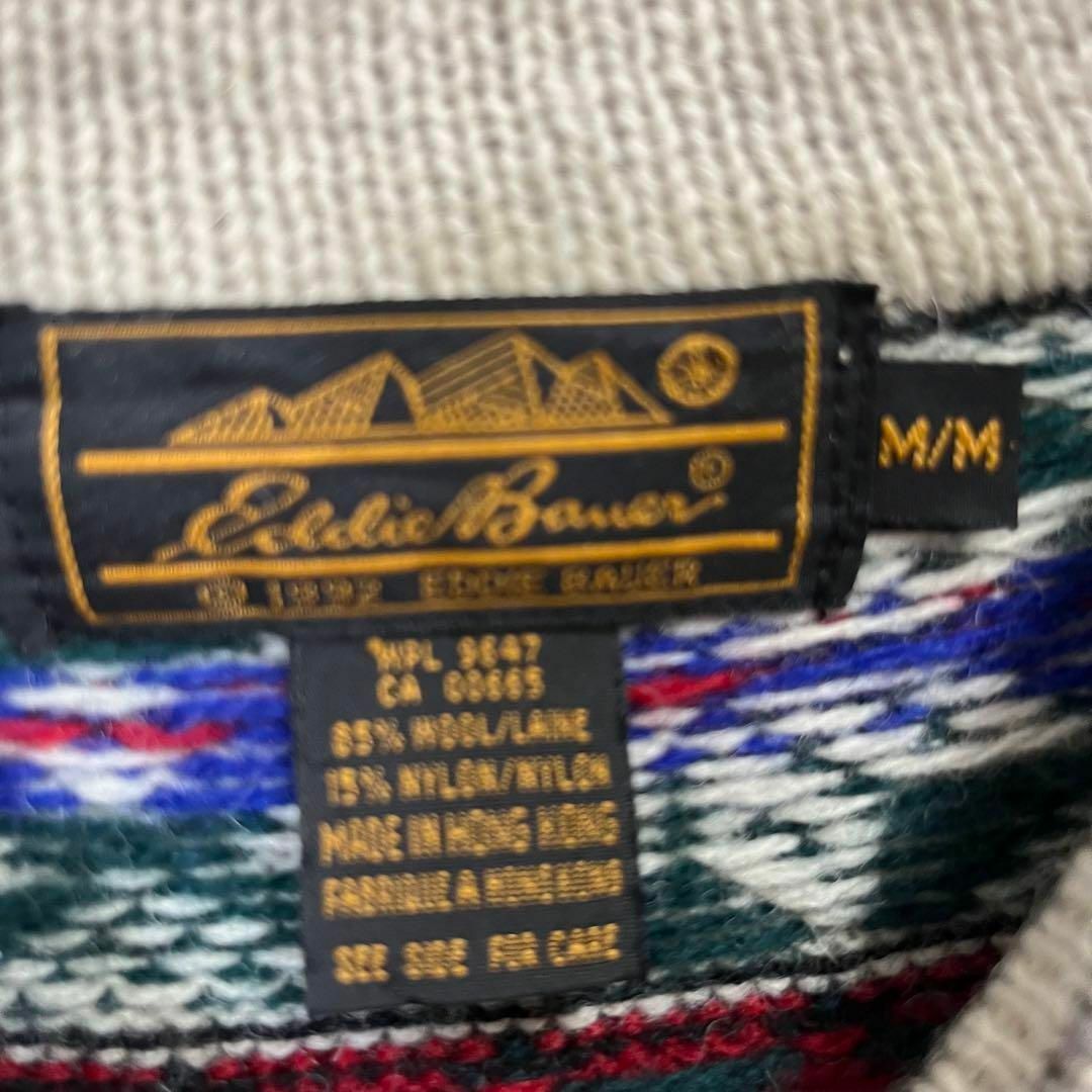 Eddie Bauer(エディーバウアー)の90sヴィンテージ古着EDDIE BAUERエディーバウアージャガード柄セーター メンズのトップス(ニット/セーター)の商品写真