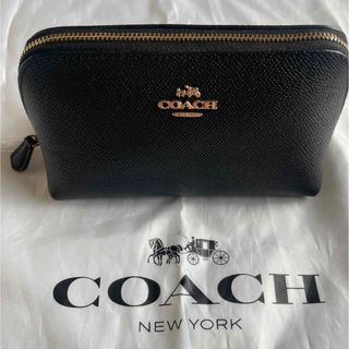 コーチ(COACH)の新品未使用：コーチ　coach ブラックポーチ➕ケアカード1枚(ポーチ)