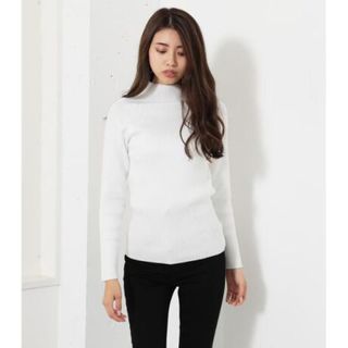 リエンダ(rienda)のウォッシャブルハイN RIB KNIT TOP ニット リブニット ハイネック(ニット/セーター)