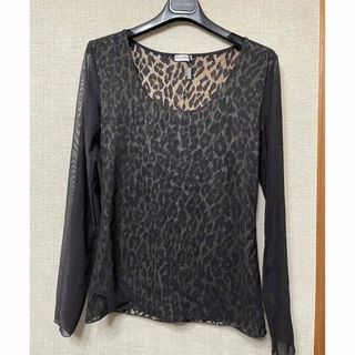 ドルチェアンドガッバーナ(DOLCE&GABBANA)の黒/豹柄　#ドルチェ＆ガッバーナ　インナーTシャツ(Tシャツ(長袖/七分))