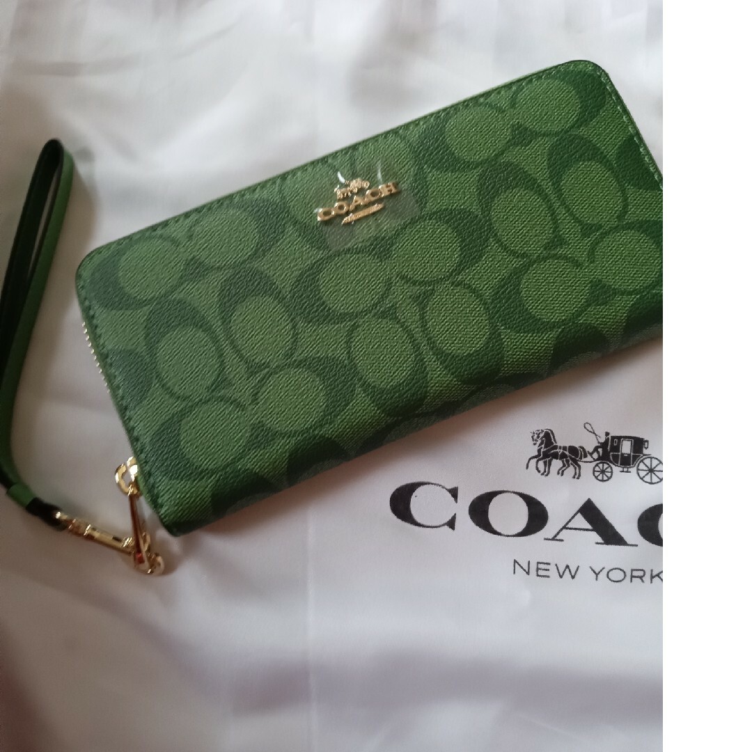 COACH(コーチ)のCOACHアウトレットシグネチャー長財布グリーン メンズのファッション小物(長財布)の商品写真