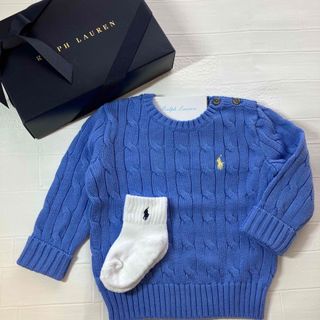 ラルフローレン(Ralph Lauren)の12m80cm  長袖　ccセーター　定番　人気　ラルフローレン　ヘザーブルー(ニット/セーター)