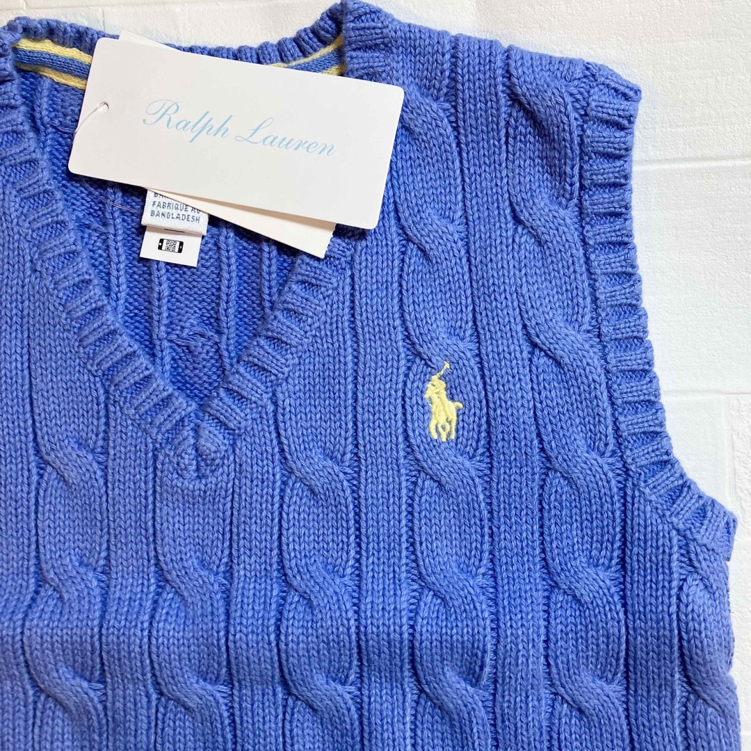 Ralph Lauren(ラルフローレン)の12m80cm  水色　CCベスト　黄色ポニー　ラルフローレン キッズ/ベビー/マタニティのベビー服(~85cm)(Ｔシャツ)の商品写真