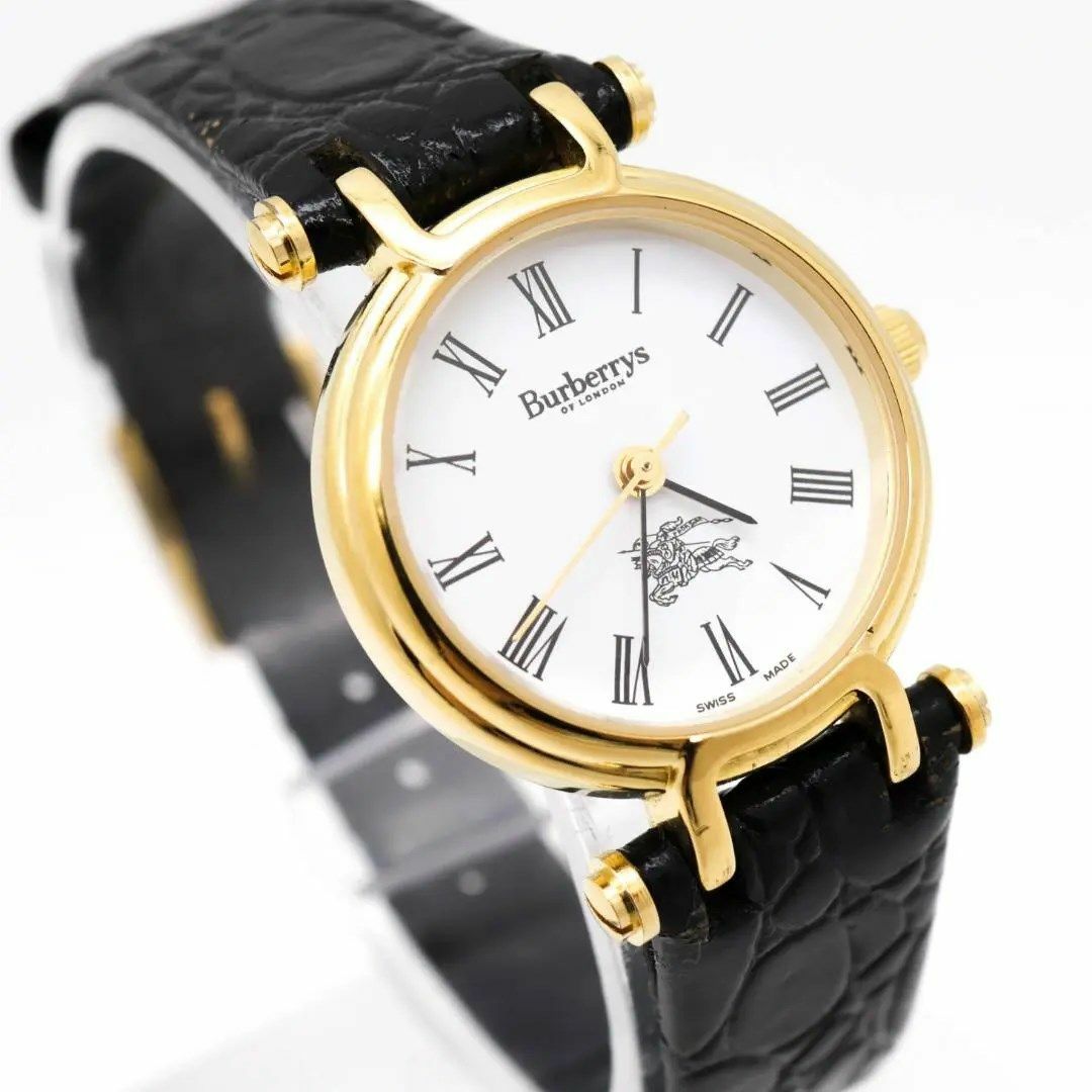 【新品電池】バーバリーズ シェル文字盤 腕時計 ゴールドベゼル 6000L