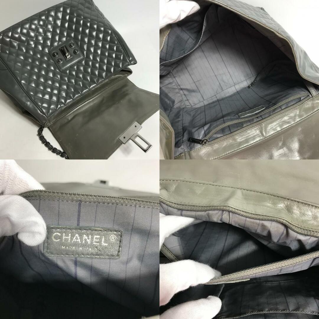 CHANEL(シャネル)のシャネル CHANEL ロゴ キルティング ハンドバッグ 2WAY チェーンバッグ 肩掛け ショルダーバッグ レザー グレー レディースのバッグ(ショルダーバッグ)の商品写真