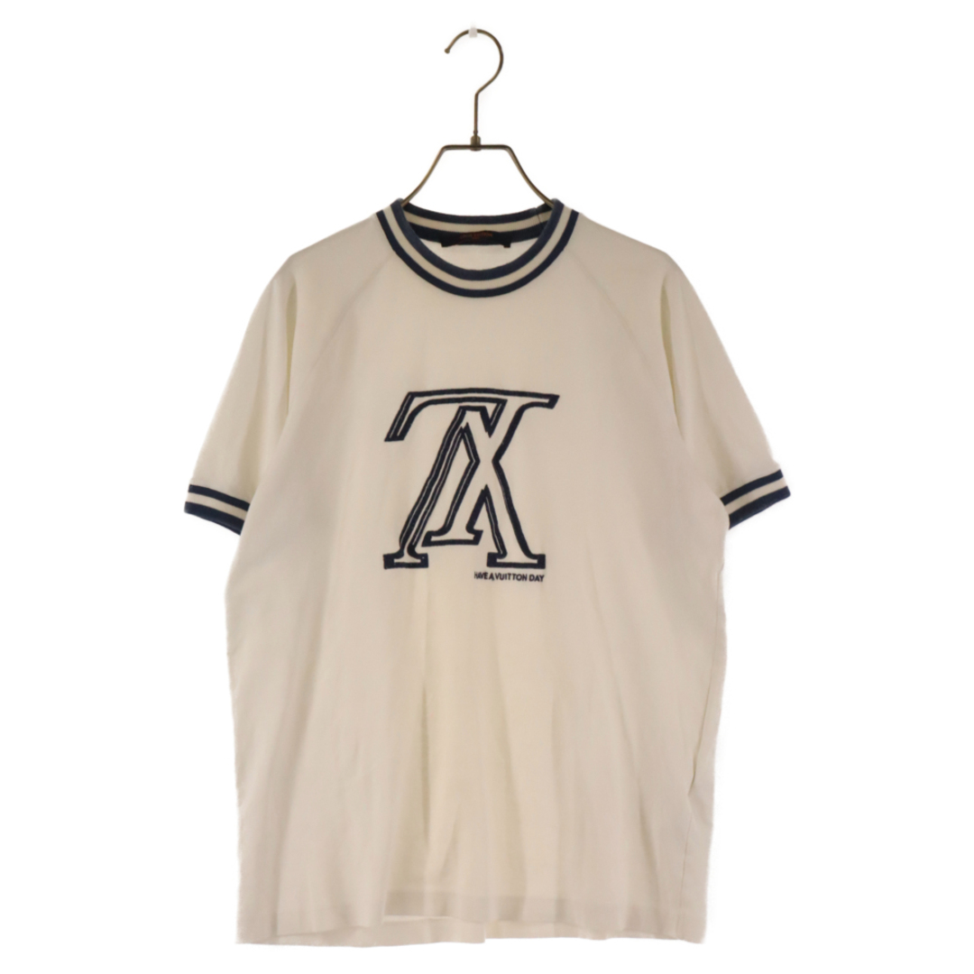 LOUIS VUITTON ルイヴィトン 18AW Upside Down Logo Tee RM182M CMS HFY04W アップサイドダウンロゴTシャツ 半袖カットソー ホワイト53センチ裄丈