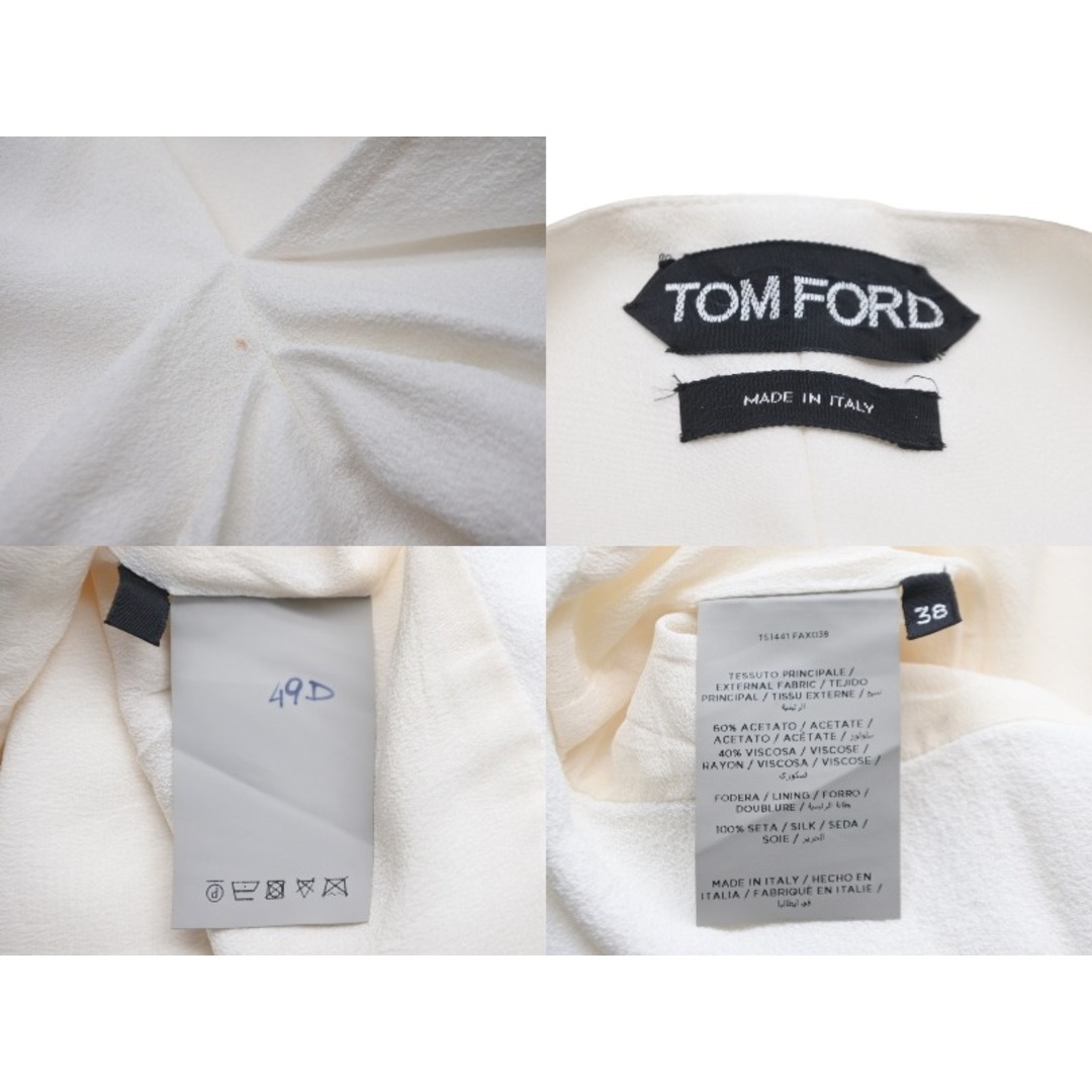 TOM FORD(トムフォード)のTOM FORD トムフォード ノースリーブ ニット デザイン ギミック トップス ホワイト TS1441FAX038 サイズ38 美品 中古 56650 レディースのトップス(ニット/セーター)の商品写真