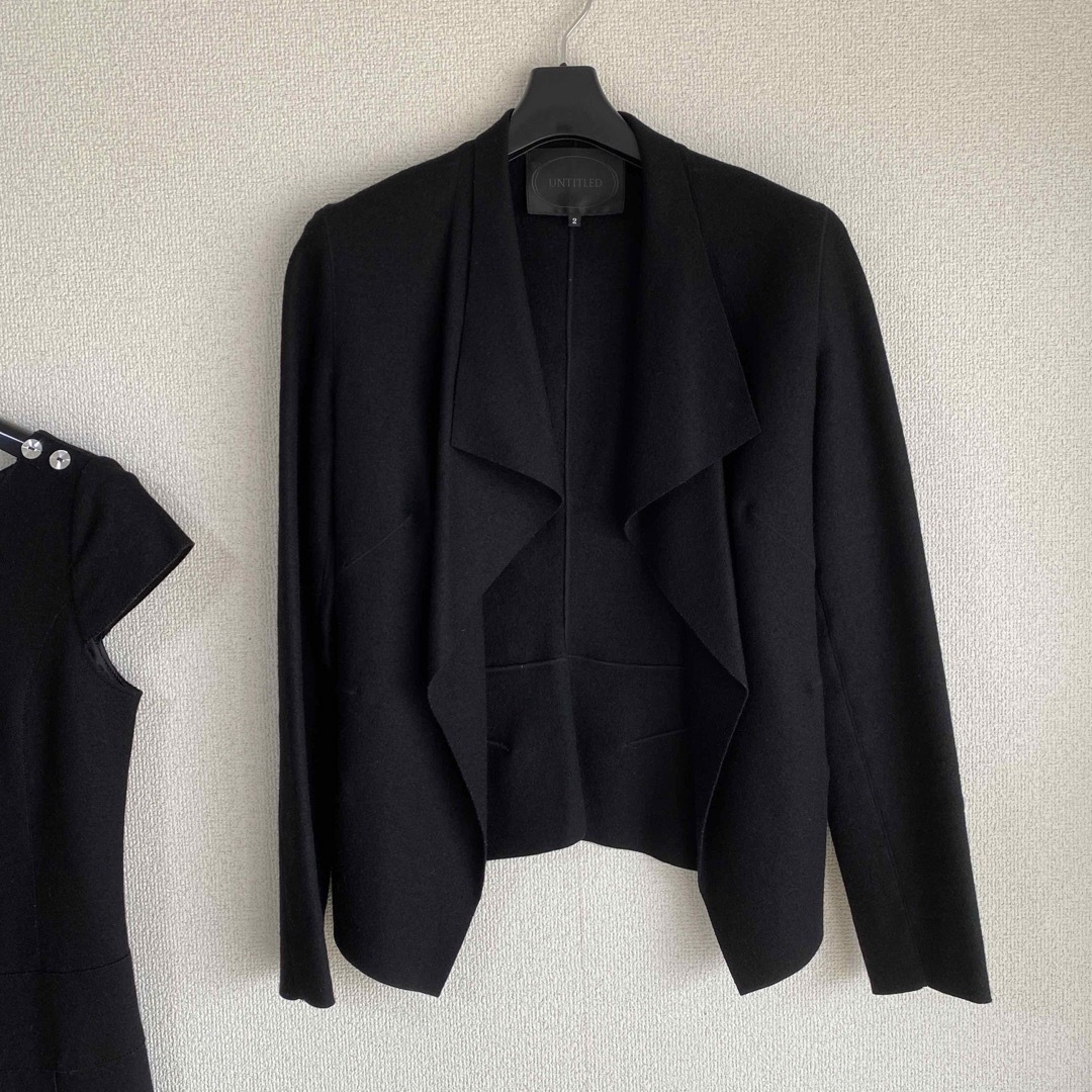 UNTITLED(アンタイトル)のアンタイトル ワンピース セットアップ 上2 下1 スーツ 黒 ブラック DMW レディースのフォーマル/ドレス(スーツ)の商品写真