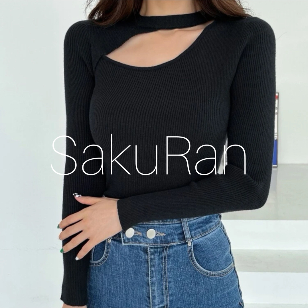 カットアウト リブニット ブラック♡1 バースデーバッシュ ZARA  ジェンヌ レディースのトップス(ニット/セーター)の商品写真