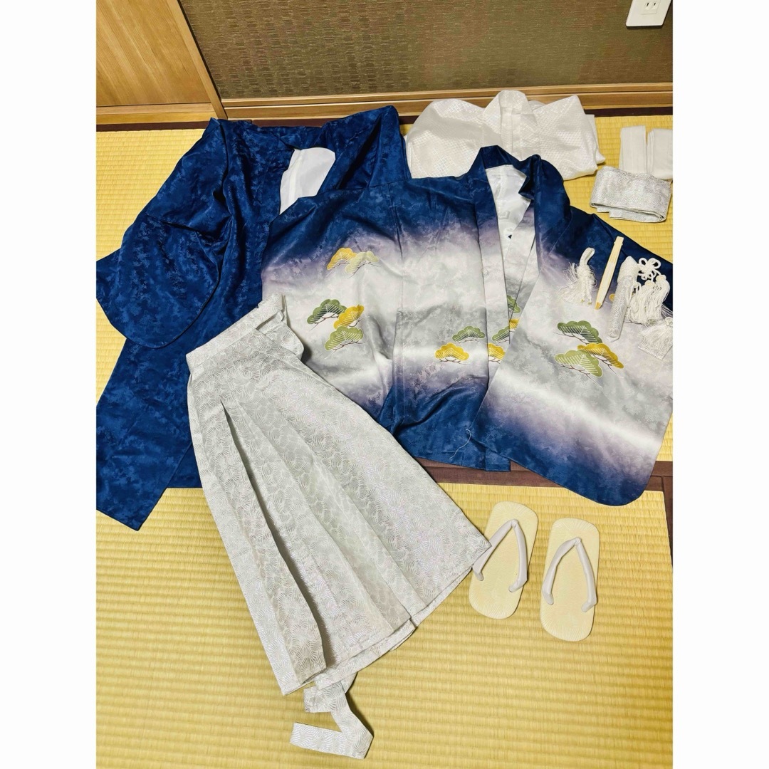 18000円　100cm〜130cm対応　七五三　5歳　男の子　着物 キッズ/ベビー/マタニティのキッズ服男の子用(90cm~)(和服/着物)の商品写真