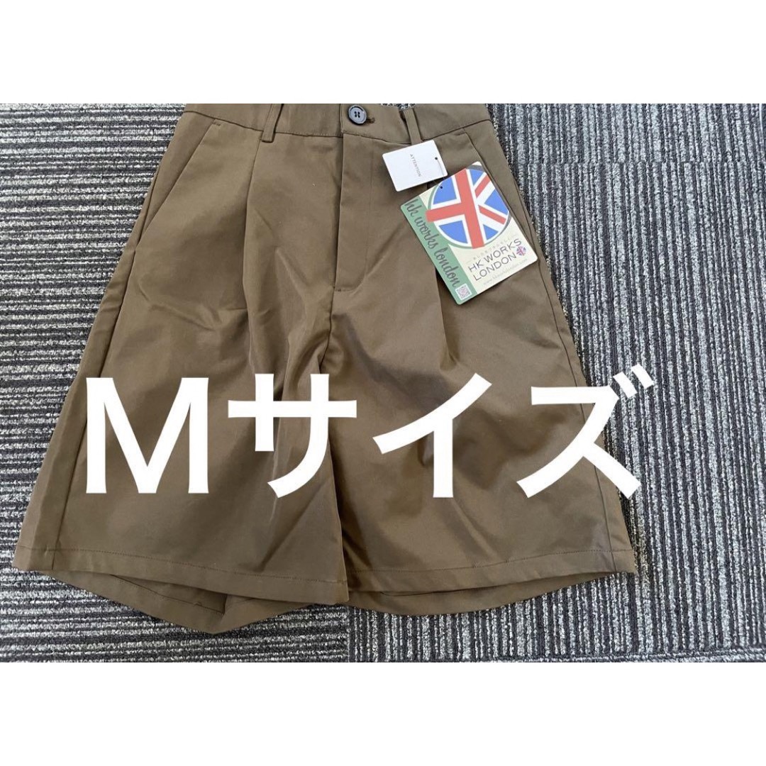 しまむら(シマムラ)の新品　HK WORKS LONDON タック　ハーフパンツ　Ｍサイズ　カーキ レディースのスカート(ひざ丈スカート)の商品写真