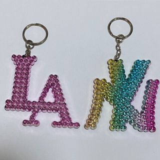 LA★NY★キラキラキーホルダー★used品(キーホルダー)