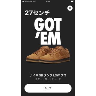 ナイキ(NIKE)のNIKE SB Dunk Low Pro Wheat 27.0センチ(スニーカー)