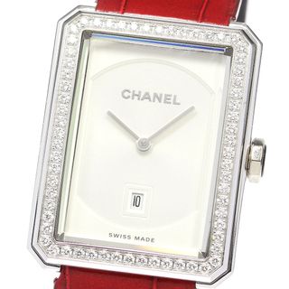 シャネル(CHANEL)のシャネル CHANEL H4470 ボーイフレンド K18WG ダイヤベゼル クォーツ メンズ _773189(腕時計(アナログ))