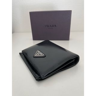 PRADA - K3547M プラダ 高級本革 ブラック カード 二つ折 財布 ITALY製 ...