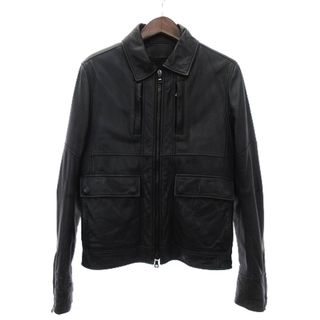 バルマン(BALMAIN)のバルマン A2 フライトジャケット ジップアップ レザー 紺 46 ■SM1(フライトジャケット)