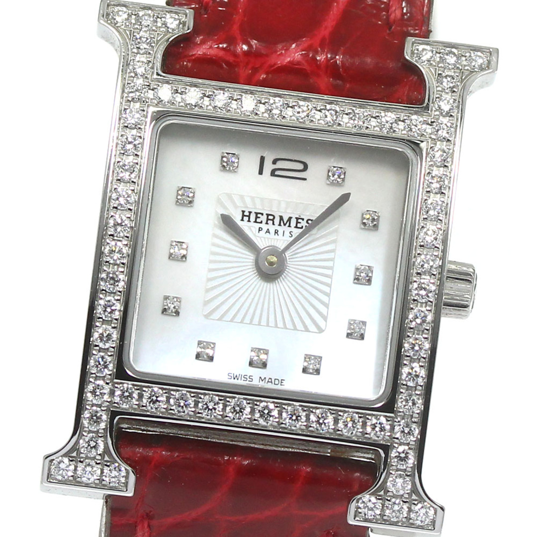 Hermes(エルメス)のエルメス HERMES HH1.230 Hウォッチ ダイヤベゼル 11P クォーツ レディース 内箱付き_782364 レディースのファッション小物(腕時計)の商品写真