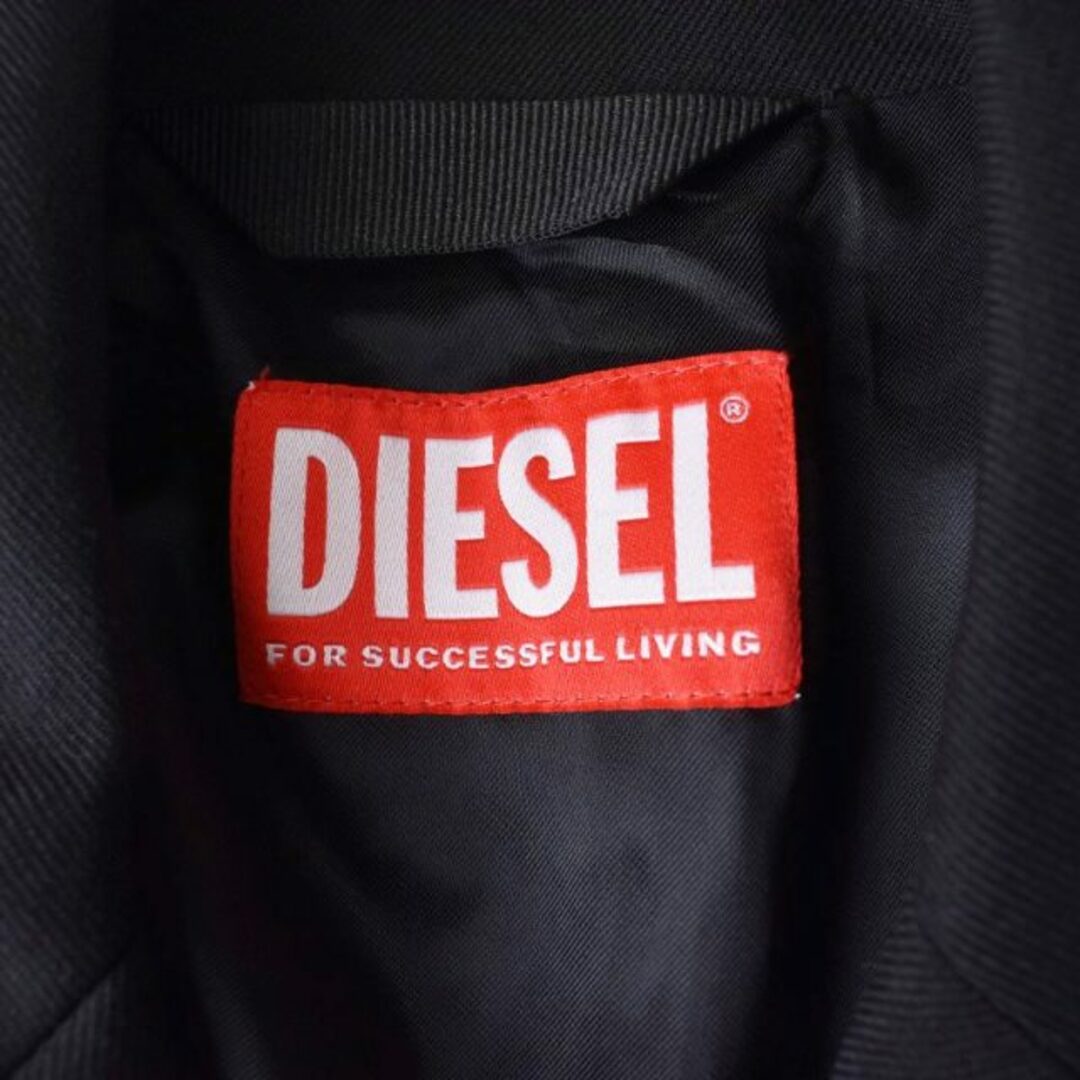 DIESEL(ディーゼル)のディーゼル W-Hivo デニム切り替え ロング テーラードジャケット 46 黒 メンズのジャケット/アウター(テーラードジャケット)の商品写真