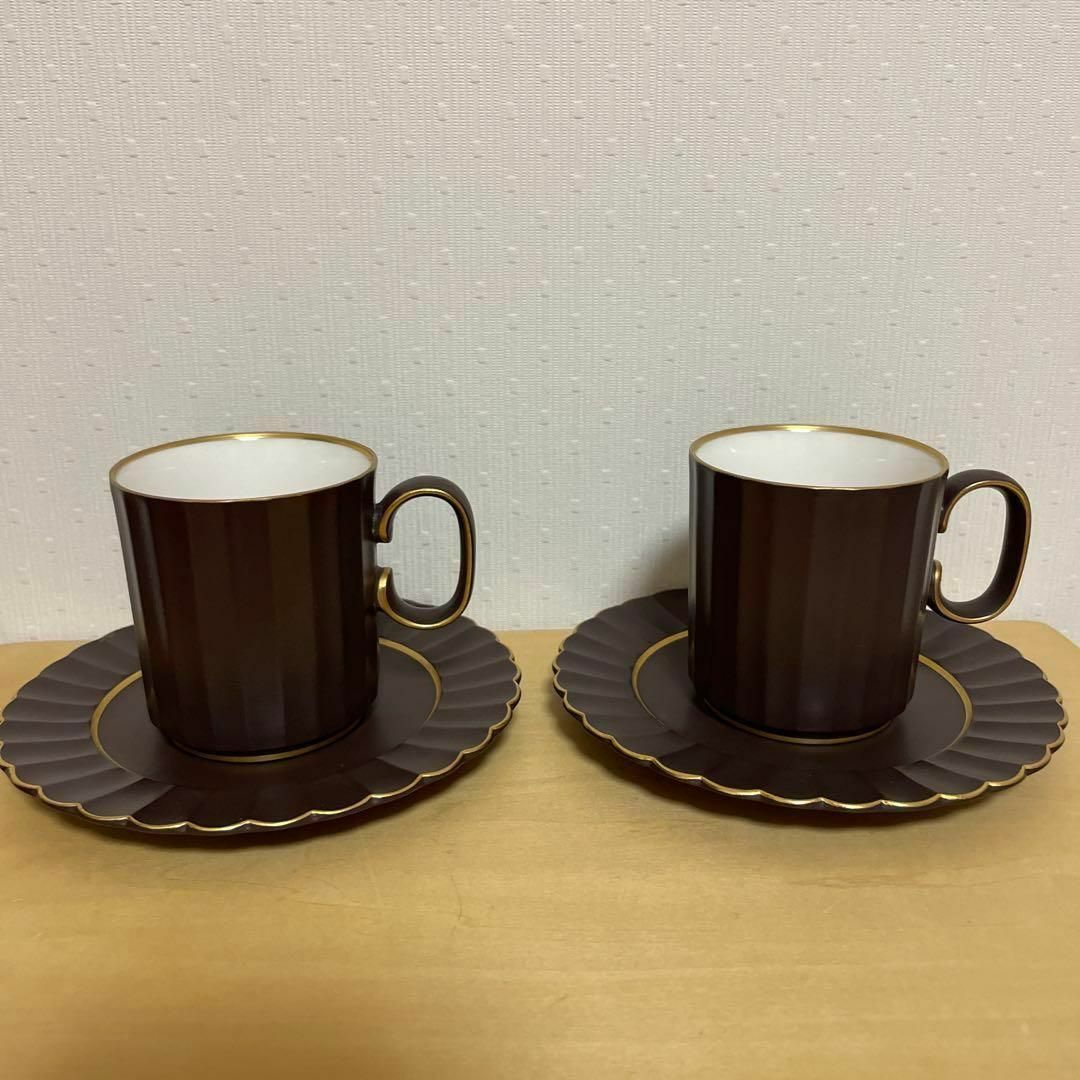 ナカヤマ陶器カップ&ソーサー 2客 中山製陶 幻の中山 シック コーヒー