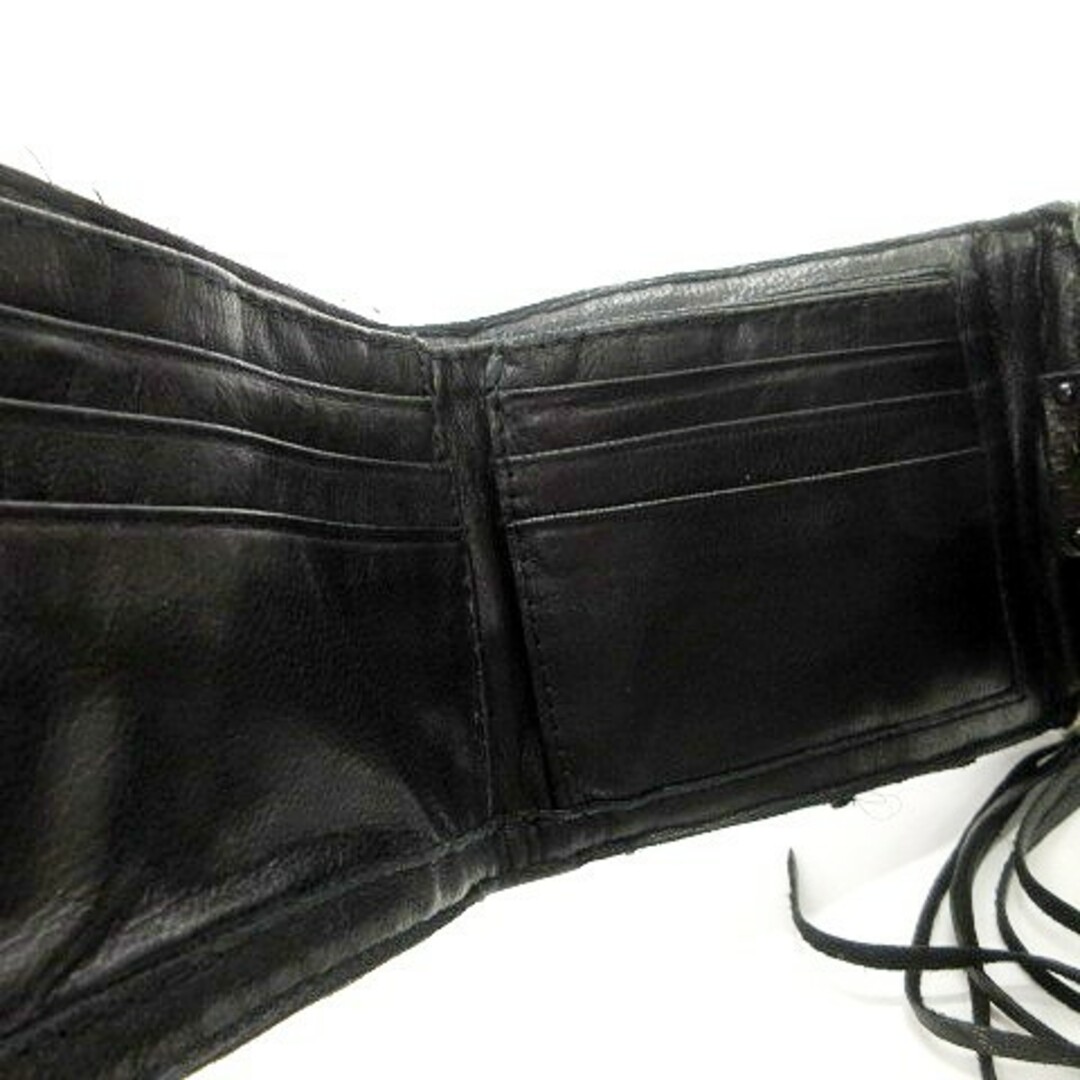 ケムリ KMRII 美品 三つ折り財布 レザー スタッズ ウォレット ブラック  メンズのファッション小物(折り財布)の商品写真