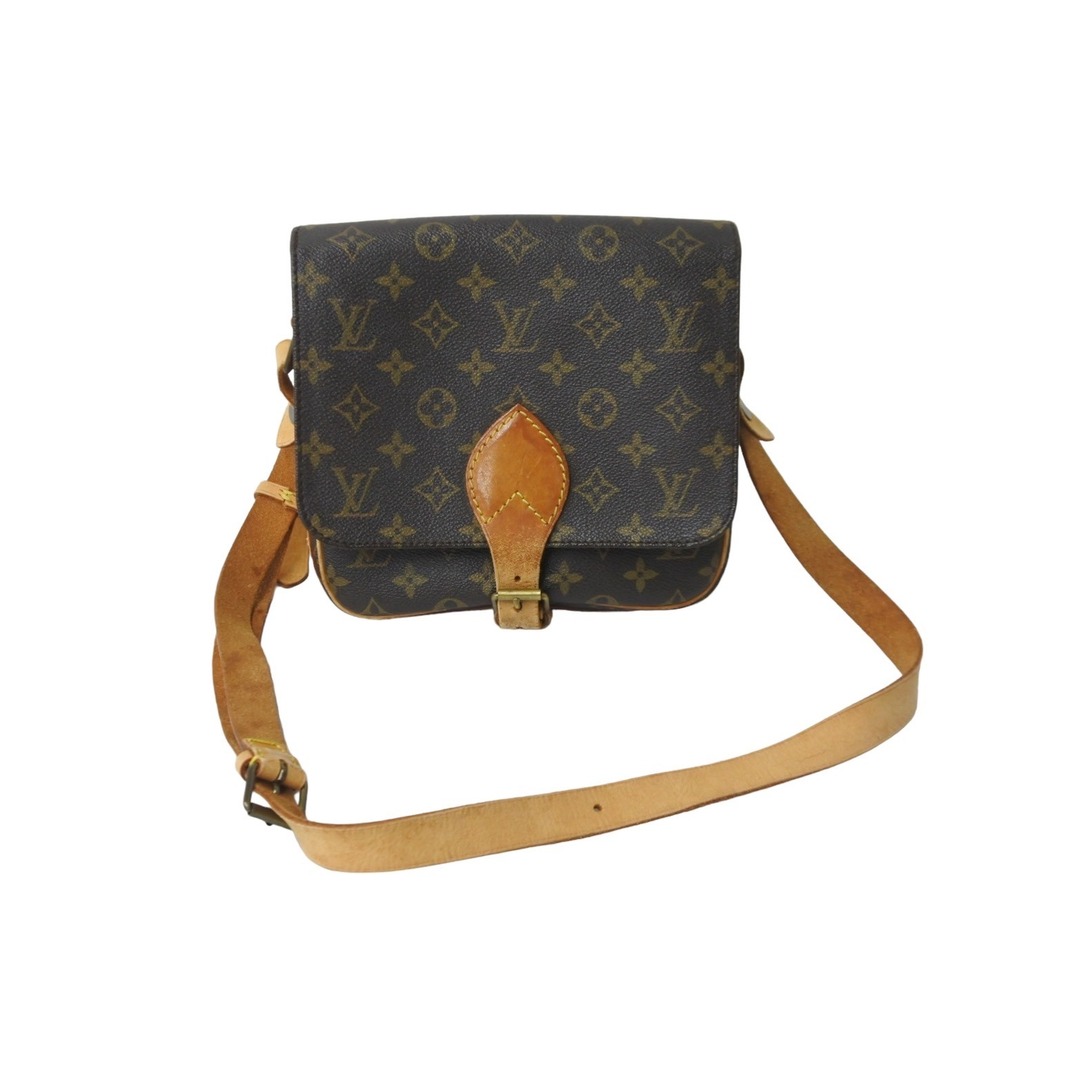 本物 ルイヴィトン LOUIS VUITTON LV カルトシエール MM モノグラム ショルダーバッグ ポシェット ブラウン M51253 Cartouchiere ビトン バッグ