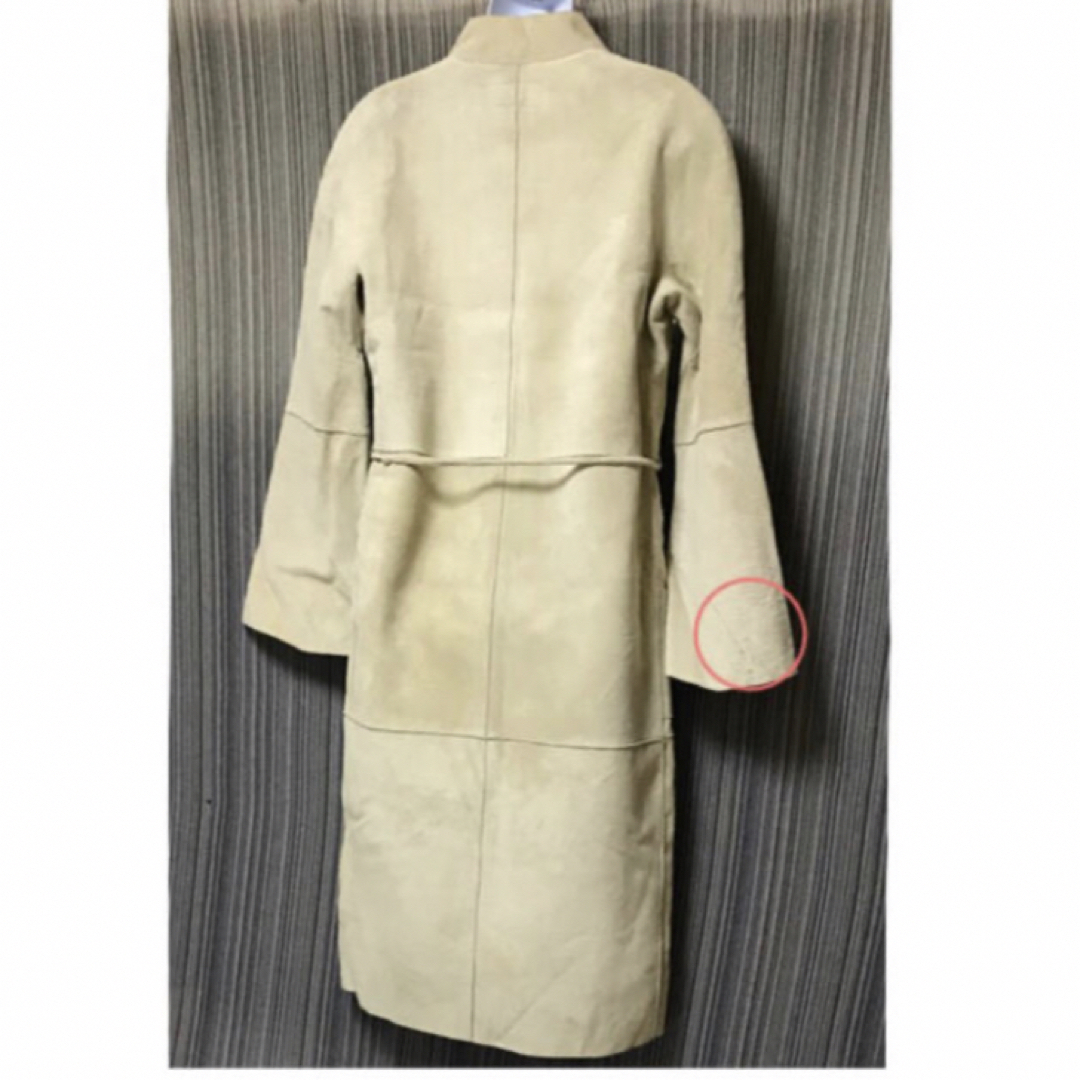 スエード  ロング コート ベルスリーブ レザーコート レディースのジャケット/アウター(ロングコート)の商品写真
