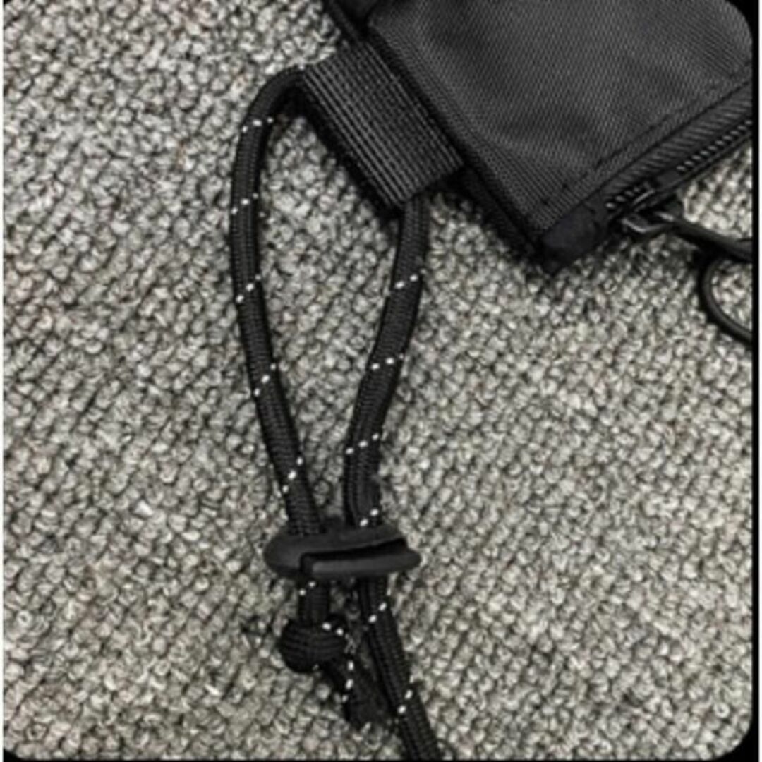 ワンポイント サコッシュ ポシェット ショルダーバッグ ユニセックス ブラック レディースのバッグ(ショルダーバッグ)の商品写真