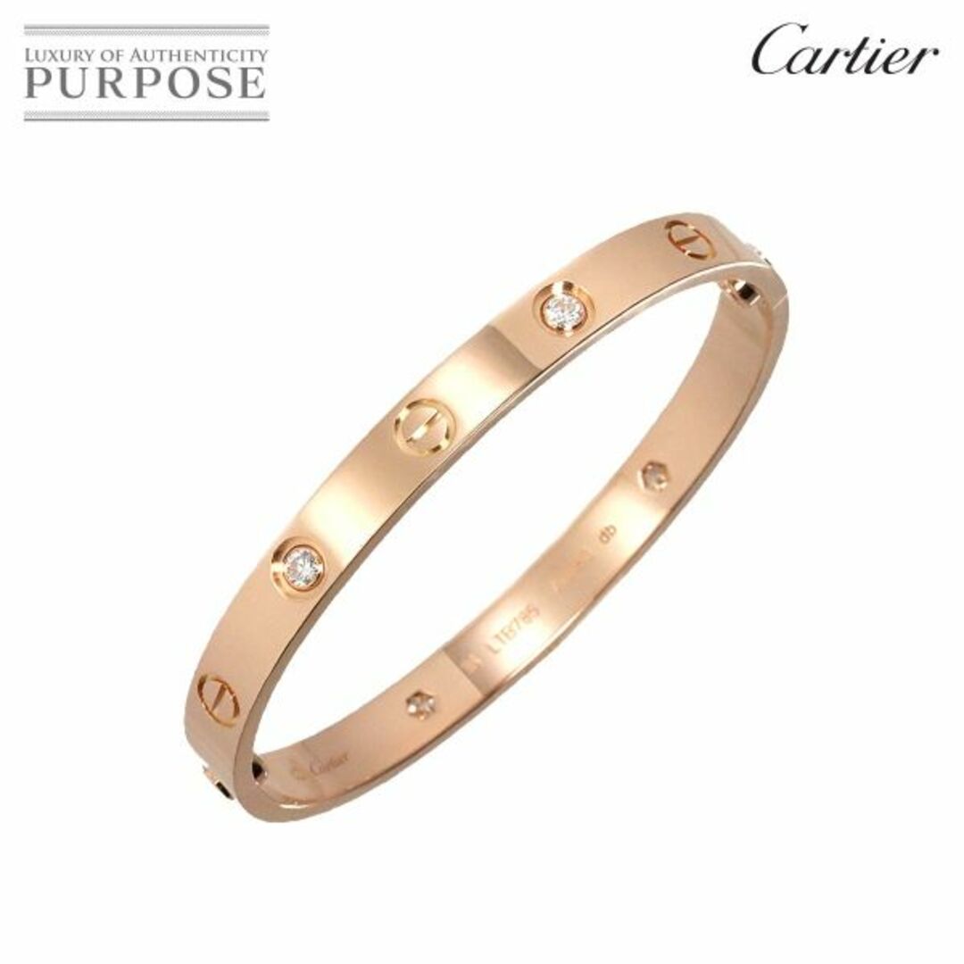 カルティエ Cartier ラブ ブレス #16 ハーフ ダイヤ 4P K18 PG ピンク