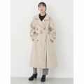 【ベージュ】【L】2wayカラーロングコート ロング丈/レディース/23AW