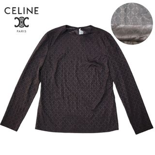 【セリーヌ】CELINE ブラウス　ロゴ　シルク　イタリア製　40