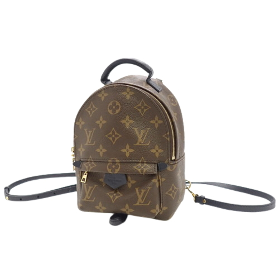 LOUIS VUITTON(ルイ・ヴィトン) モノグラム パームスプリングス バックパック MINI リュック・バックパック 肩掛け リュックサック モノグラムキャンバス ブラウン茶 ブラック黒 ゴールド金具 M44873(2023年11月現在現行品) レディース 40802073638【アラモード】