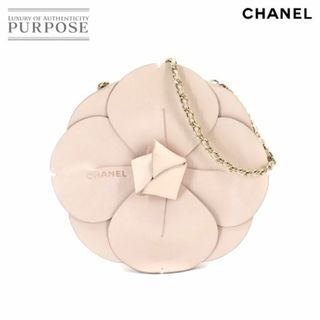 シャネル(CHANEL)のシャネル CHANEL カメリア チェーン ハンド バッグ サテン レザー ライトピンク ゴールド 金具 ヴィンテージ VLP 90212840(ハンドバッグ)