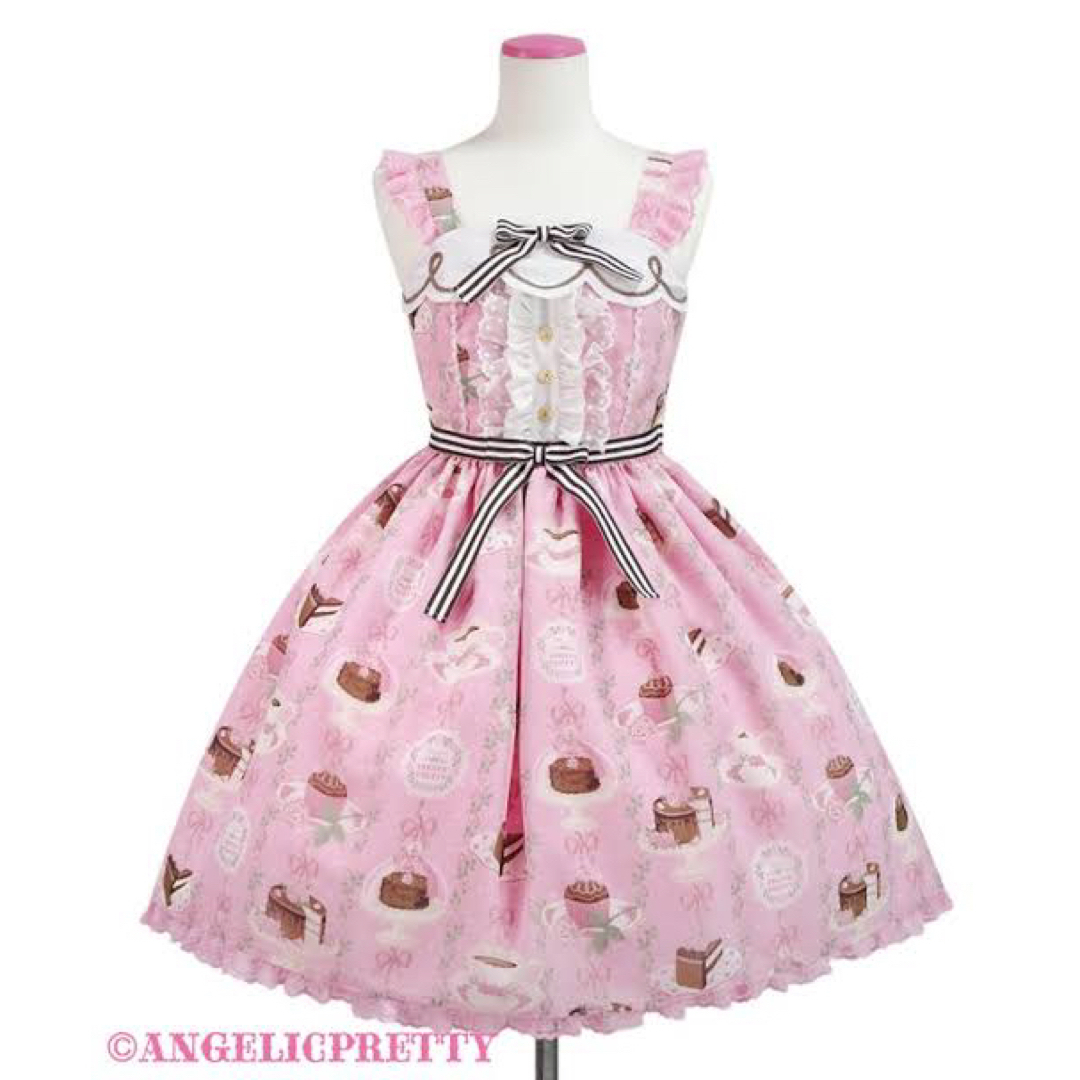 Angelic Pretty(アンジェリックプリティー)の新品未使用Chocolate tea timeピンクjsk レディースのワンピース(ひざ丈ワンピース)の商品写真