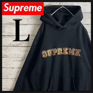 【即完売】 Supreme センターロゴ ビーズ キラキラ 入手困難 パーカー