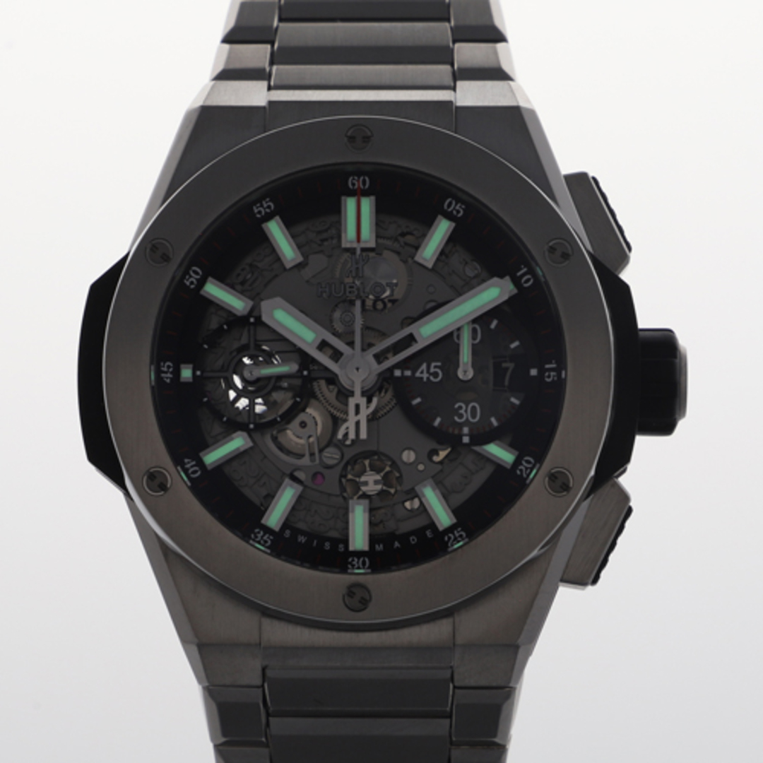 HUBLOT(ウブロ)の【118078】HUBLOT ウブロ  451.NX.1170.NX ビッグバン インテグレーテッド チタニウム スケルトンダイヤル TI 自動巻き 保証書 純正ボックス 腕時計 時計 WATCH メンズ 男性 男 紳士【中古】 メンズの時計(腕時計(アナログ))の商品写真