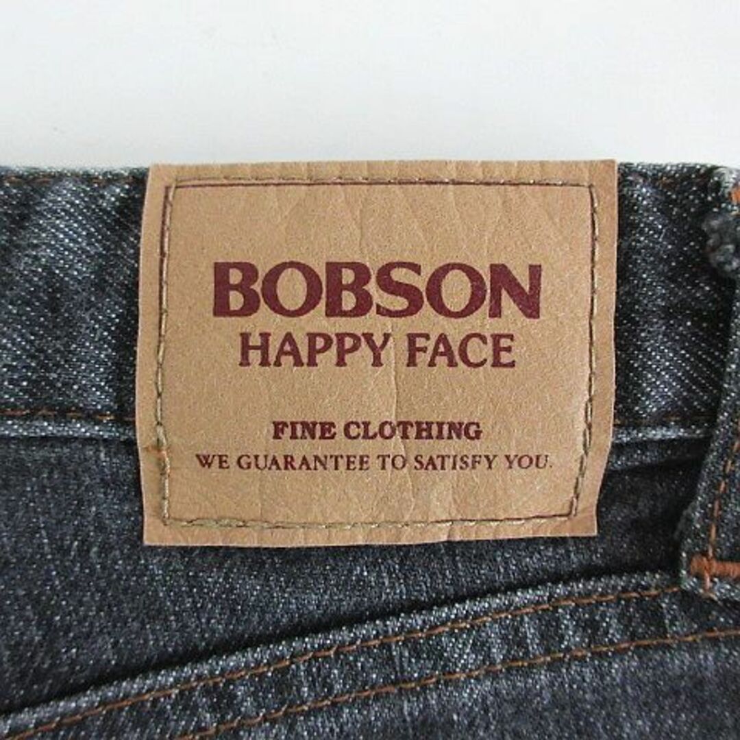 BOBSON(ボブソン)のボブソン HAPPY FACE デニム ジーンズ ストレート 30-4 ブラック レディースのパンツ(デニム/ジーンズ)の商品写真