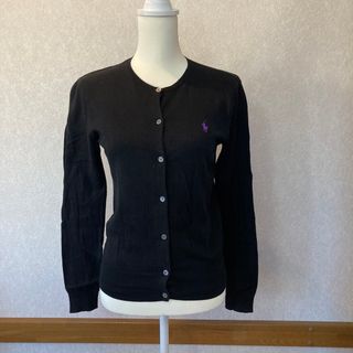 ポロラルフローレン(POLO RALPH LAUREN)の希少　ラルフローレン　ピマコットン　カーディガン　ブラック(カーディガン)