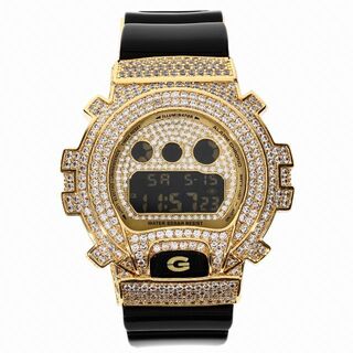 ジーショック(G-SHOCK)のカスタム G-SHOCK Gショック DW6900CB CZダイヤ（キュービックジルコニア）カスタムバックル付き 18K ゴールド(腕時計(デジタル))