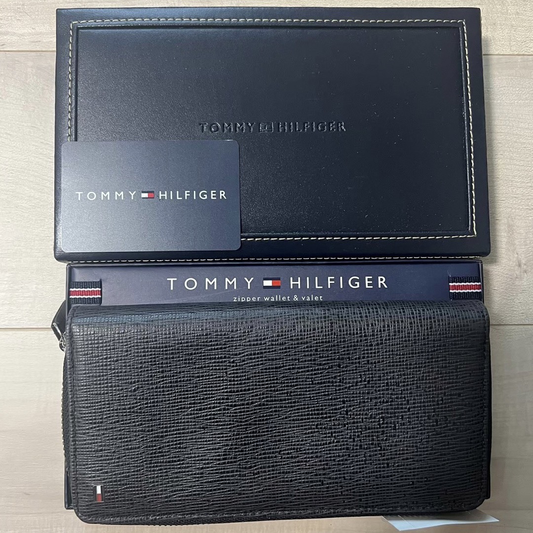 TOMMY HILFIGER(トミーヒルフィガー)の未使用新品 トミーヒルフィガー 黒長財布 19x10x2.5 2万円 送料込み メンズのファッション小物(長財布)の商品写真