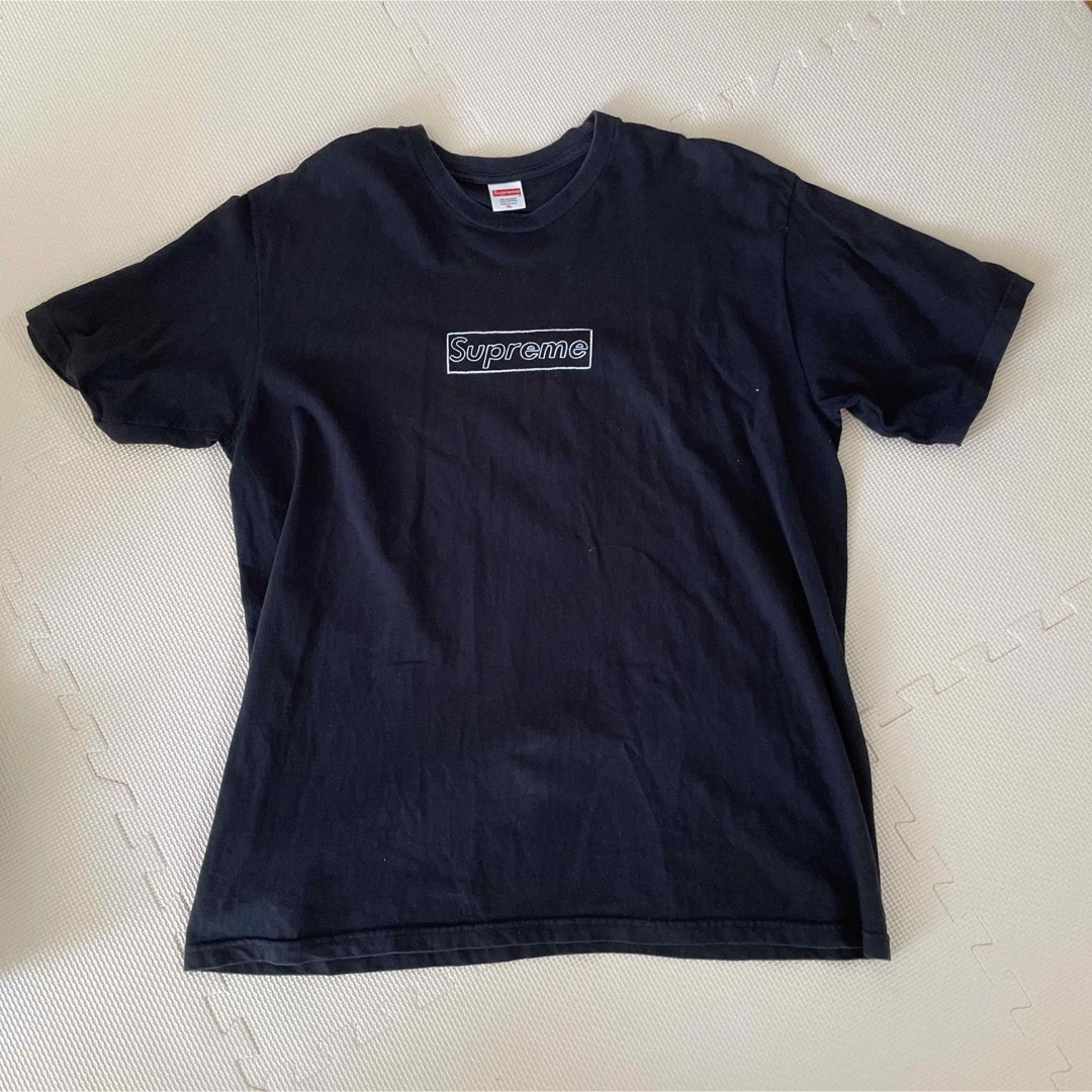 supreme kaws chalk logo tee  BLACK XL