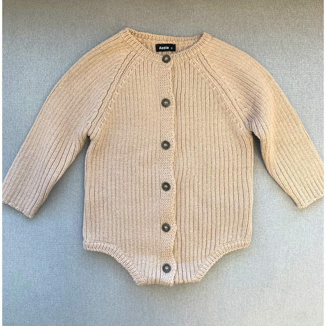 ZARA KIDS(ザラキッズ)のaosta アオスタ ニットロンパース 70 80 M キッズ/ベビー/マタニティのベビー服(~85cm)(ロンパース)の商品写真