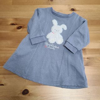 スラップスリップ(SLAP SLIP)の美品 スラップスリップ うさぎ トレーナーワンピース 90cm(ワンピース)