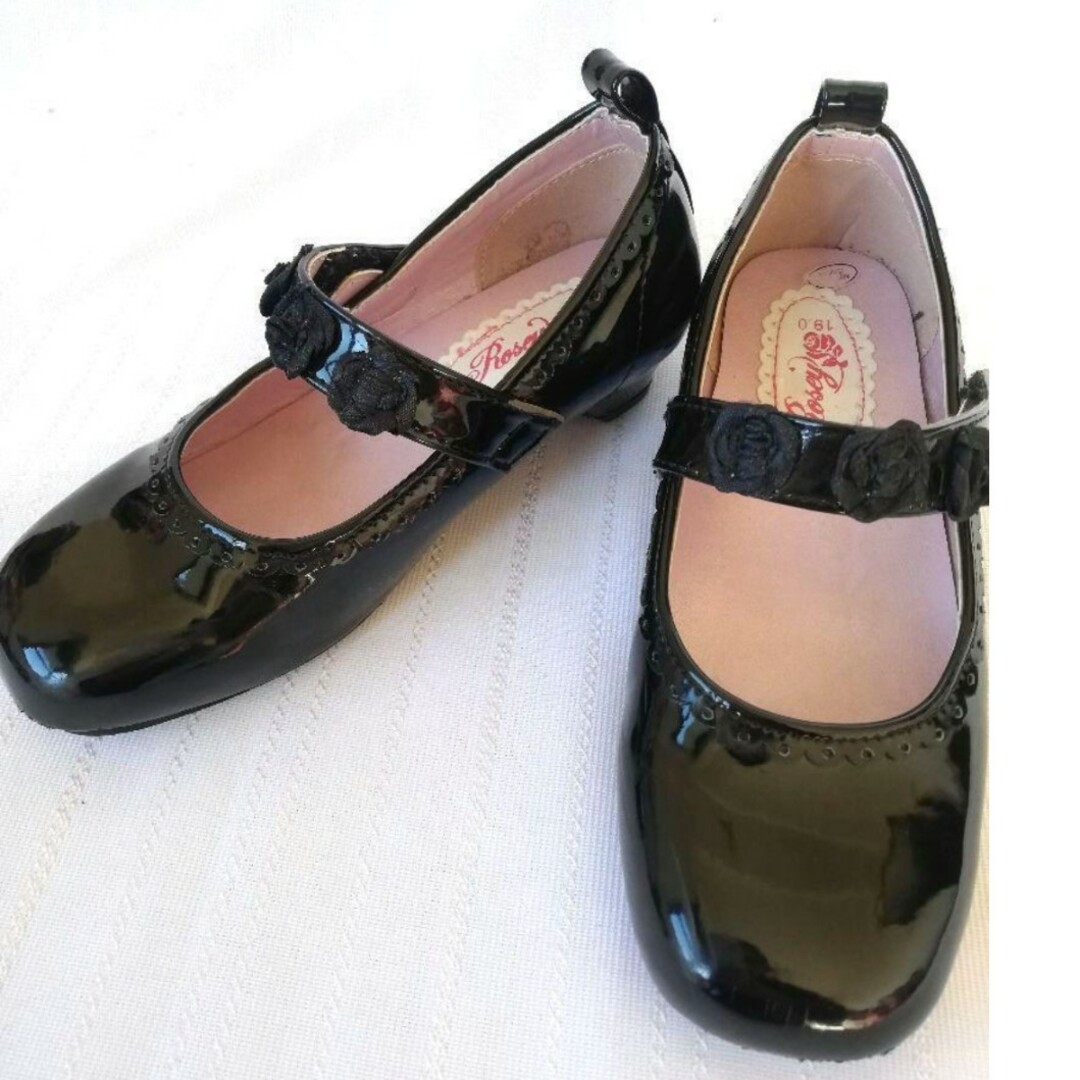 motherways(マザウェイズ)のフォーマルシューズ　19cm　女の子　キッズ　フォーマル　靴　黒　エナメル キッズ/ベビー/マタニティのキッズ靴/シューズ(15cm~)(フォーマルシューズ)の商品写真