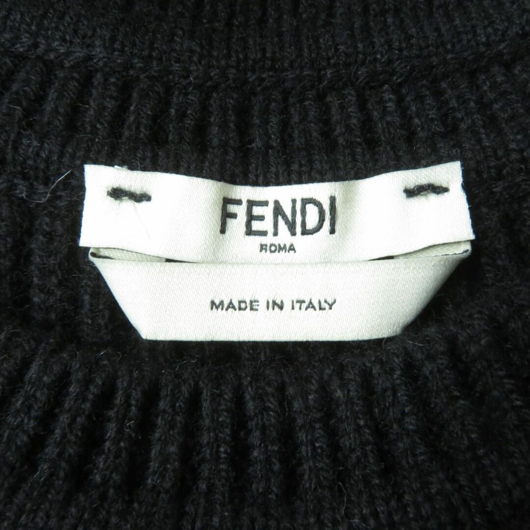 FENDI(フェンディ)の極美品★正規品 FENDI フェンディ FZY545 A1DE ミンクファー・リボン付き 七分丈 カシミヤニット レディース 黒 38 イタリア製 レディースのトップス(ニット/セーター)の商品写真