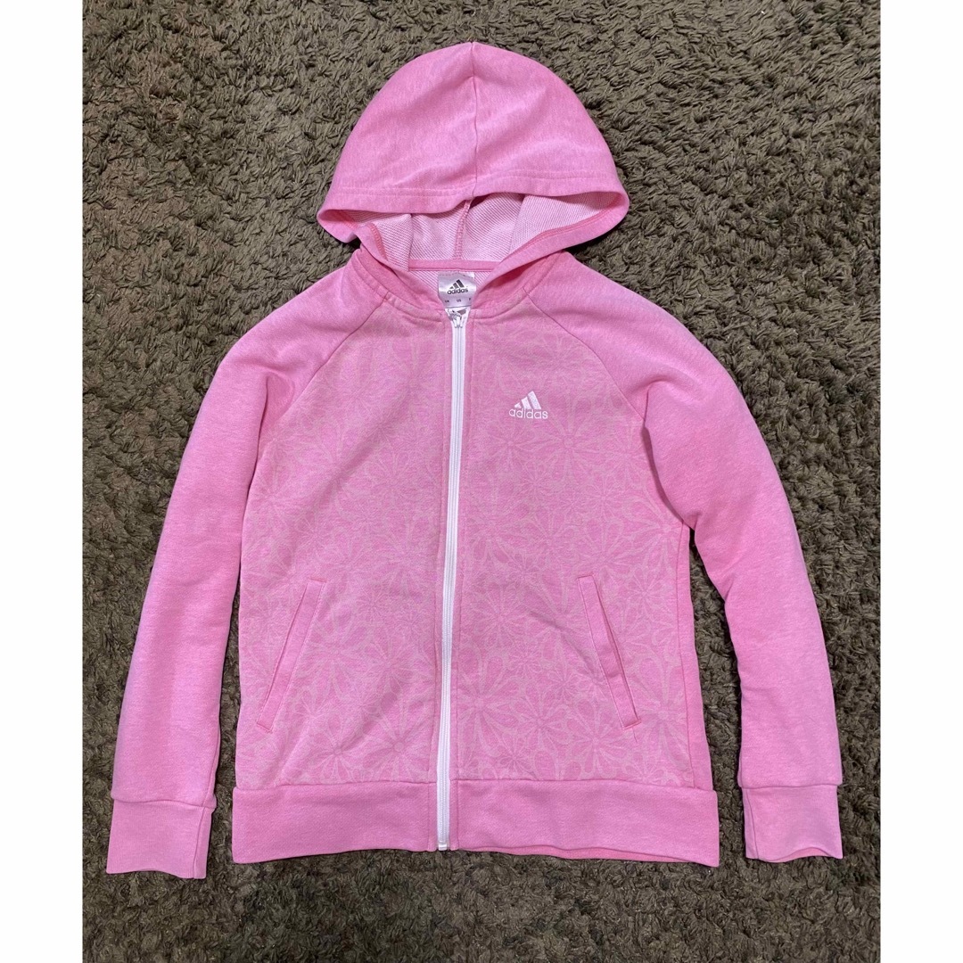 adidas(アディダス)のadidas アディダス　ガールズパーカー　サイズ140cm キッズ/ベビー/マタニティのキッズ服女の子用(90cm~)(ジャケット/上着)の商品写真