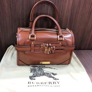 バーバリー(BURBERRY)の【再値下げ❗️】⭐️バーバリー レザーバッグ 茶色(ボストンバッグ)