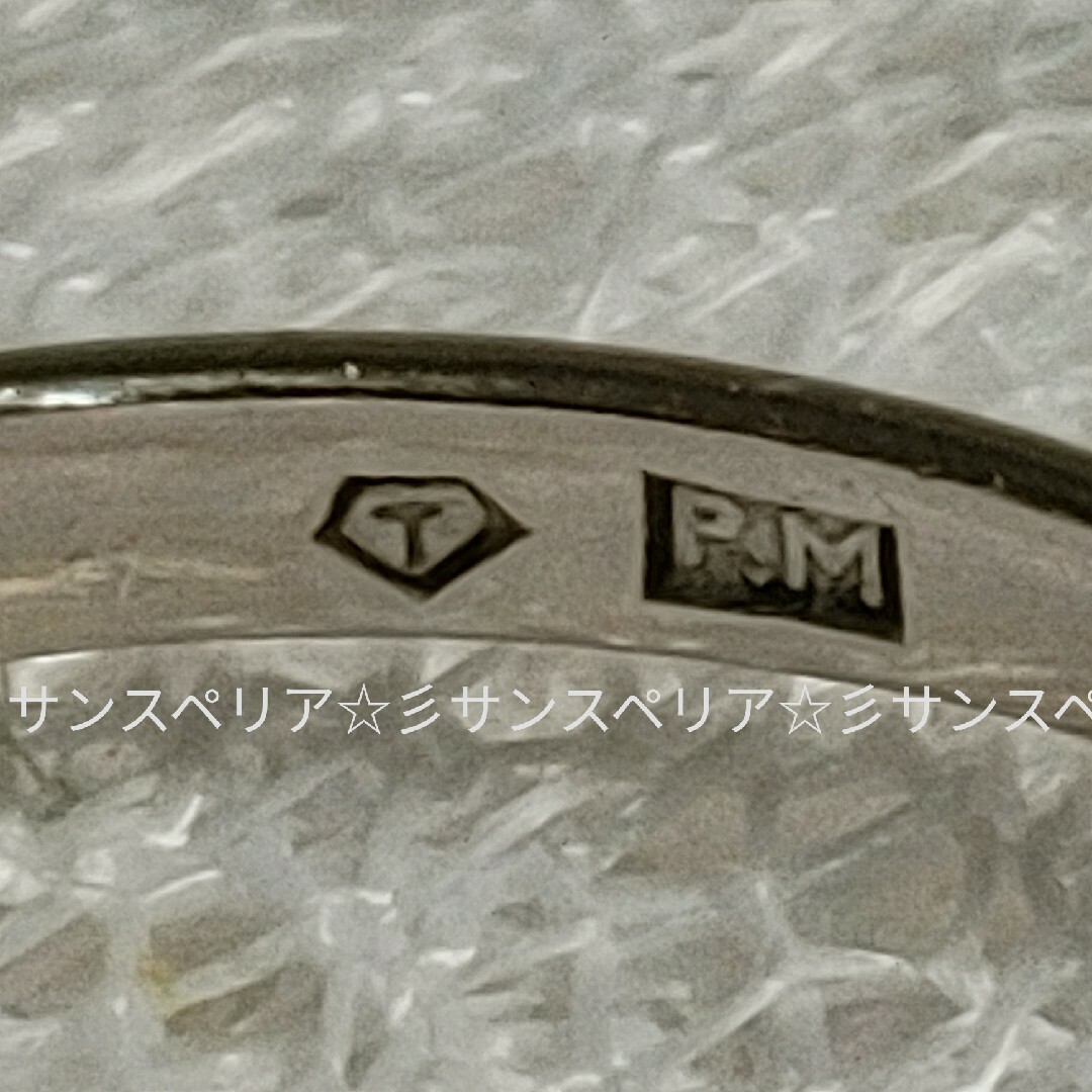 絶賛の Pt(PM) プラチナ エメラルドとダイヤモンドのシンプルリング