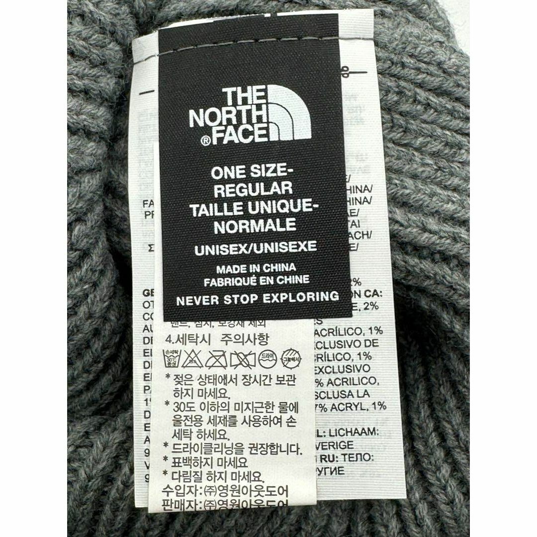 THE NORTH FACE(ザノースフェイス)の日本未入荷　新品　ノースフェイスロゴ ボックス カフド ビーニー ニット グレー メンズの帽子(ニット帽/ビーニー)の商品写真