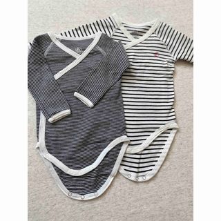 プチバトー(PETIT BATEAU)のプチバトー　ボディ肌着　ロンパース(肌着/下着)